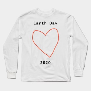 Red Heart Outline for Earth Day Long Sleeve T-Shirt